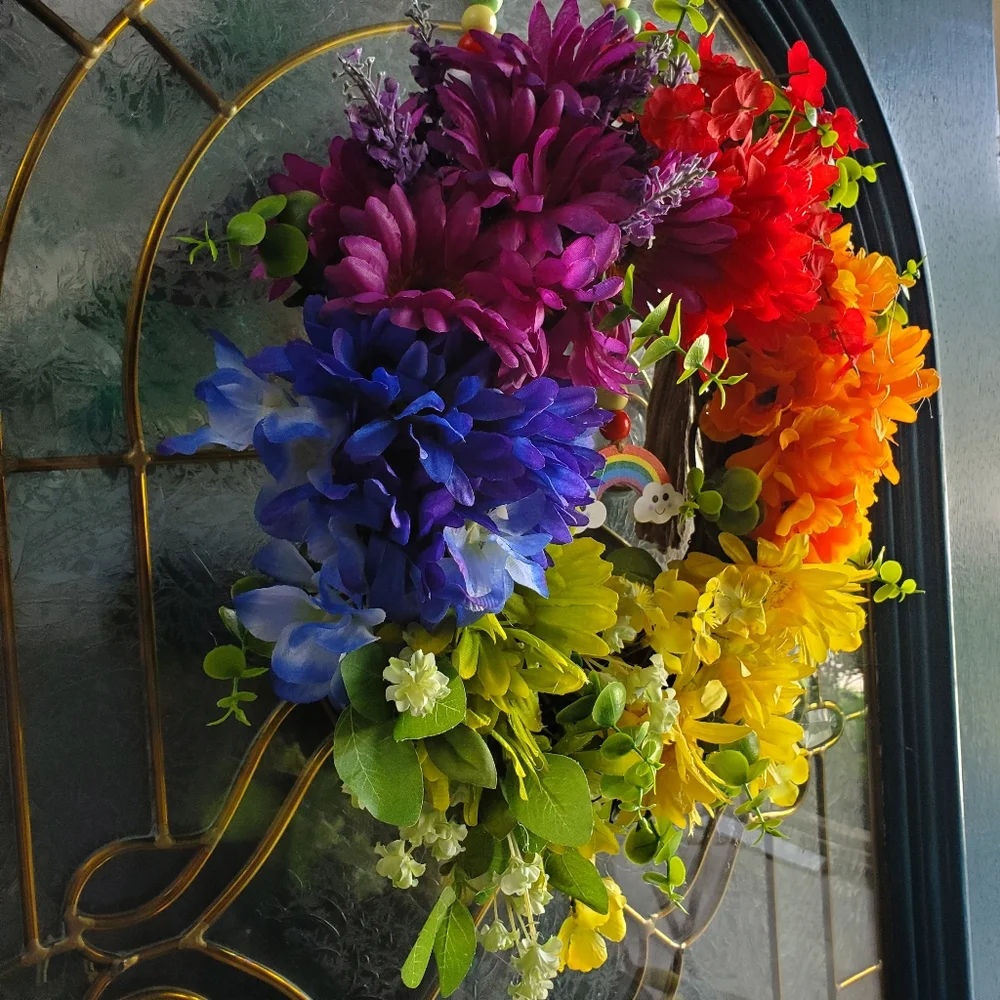 Floral Rainbow Wreath
